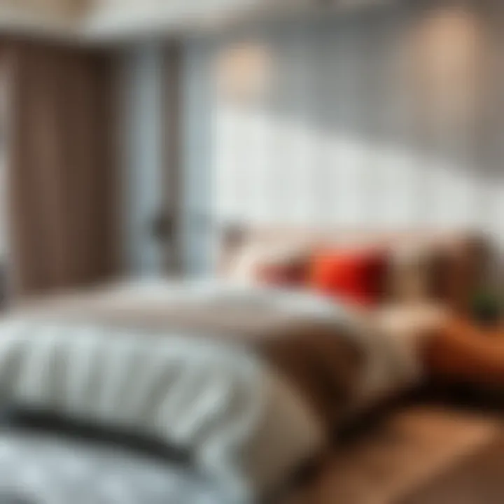 Elegant 3D bedding set in a stylish bedroom setup