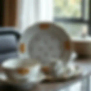 Artistic design of a dinner plate emphasizing craftsmanship