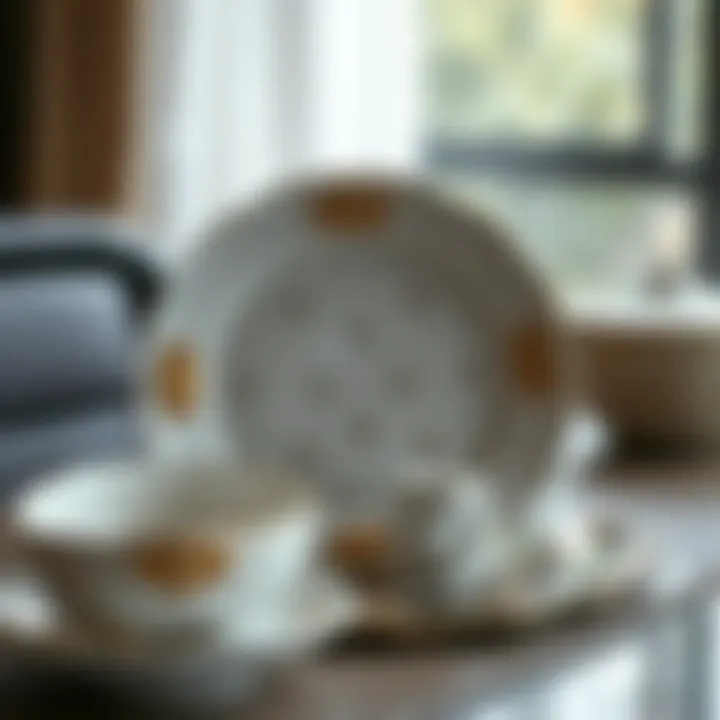 Artistic design of a dinner plate emphasizing craftsmanship