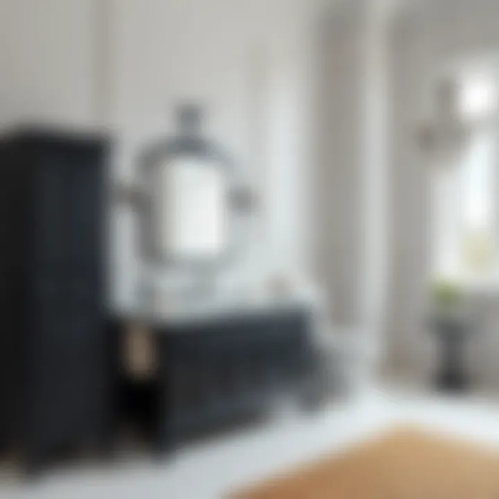 Stylish black vanity in a classic bathroom setting