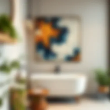 Artistic wall art that complements bathroom decor