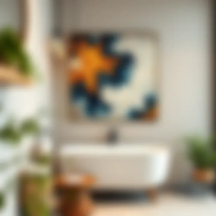 Artistic wall art that complements bathroom decor