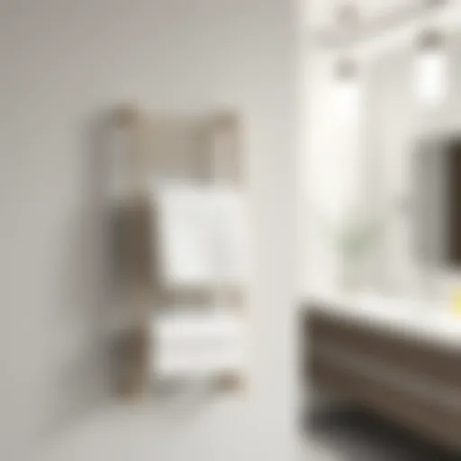 Elegant wall-mounted towel rack in a modern bathroom setting