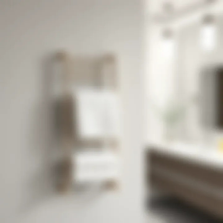 Elegant wall-mounted towel rack in a modern bathroom setting