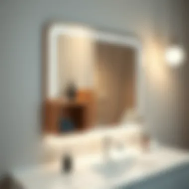 Functional mirror with integrated storage and lighting