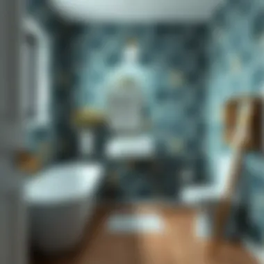 A step-by-step application of bathroom wallpaper