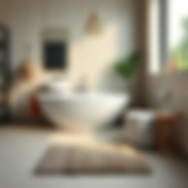 Elegant bathroom rug set with modern design