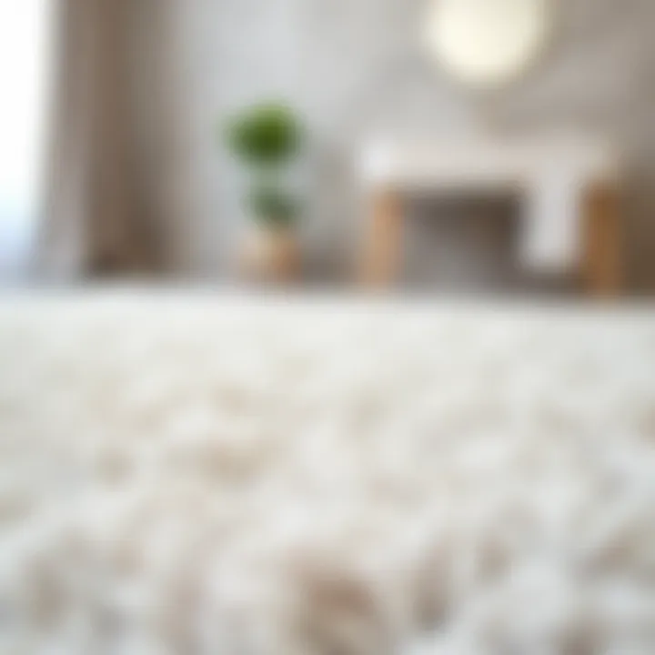 Close-up of a plush bathroom rug showcasing texture