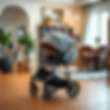 Integrating a baby walking stroller into home