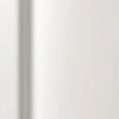 Close-up of a white balloon cabinet door emphasizing sleek lines.