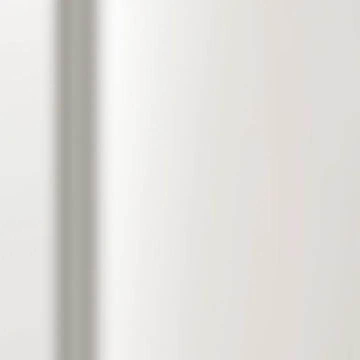 Close-up of a white balloon cabinet door emphasizing sleek lines.