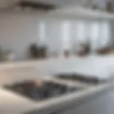 Sleek white glass cooktop in a modern kitchen