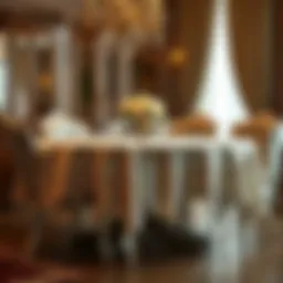Elegant lace tablecloth enhancing dining ambiance