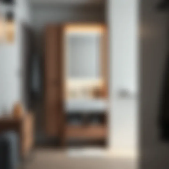 Smart storage solutions in a narrow bathroom cabinet