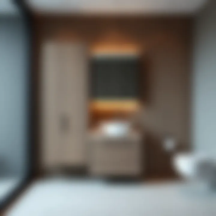 Elegant narrow bathroom cabinet highlighting material choices