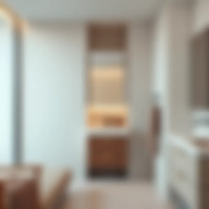 Stylish narrow bathroom cabinet in a minimalist setting