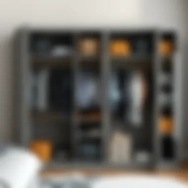 Stylish Wardrobe Arrangements A stylish wardrobe featuring various clothing arrangements