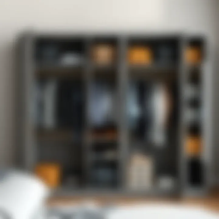 Stylish Wardrobe Arrangements A stylish wardrobe featuring various clothing arrangements