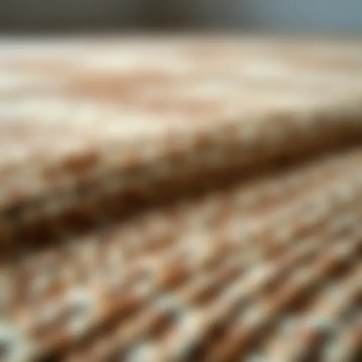 Close-up of a textured rug that enhances interior decor.