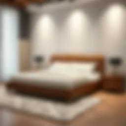 Elegant double bed base without a headboard in a modern bedroom setting