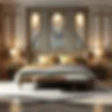 Elegant double bed with luxurious bedding