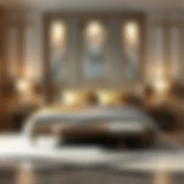 Elegant double bed with luxurious bedding