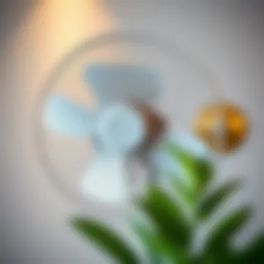 Close-up of a chic wall-mounted fan design