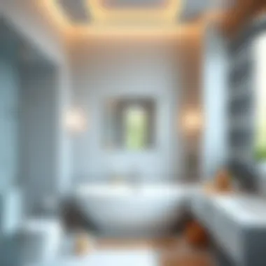 A beautifully designed bathroom featuring elegant shower fixtures