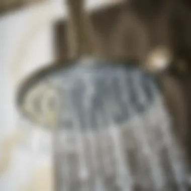 Close-up of a luxurious rainfall shower head