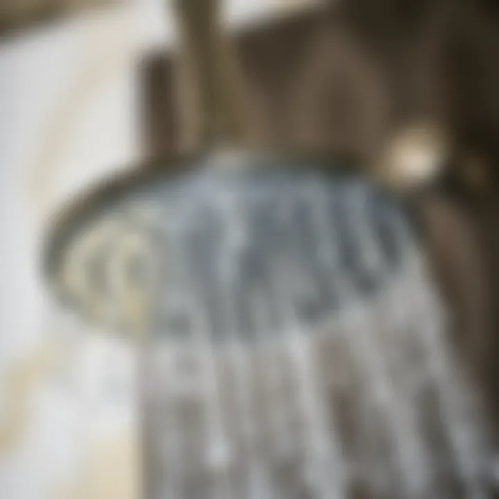 Close-up of a luxurious rainfall shower head
