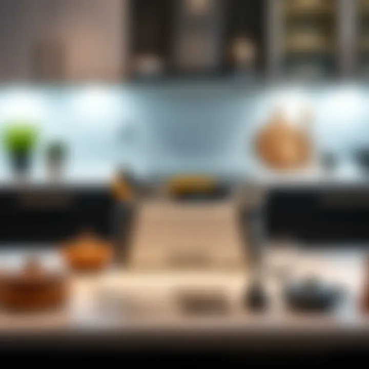 A modern electric kitchen appliance set showcasing various tools in a stylish kitchen