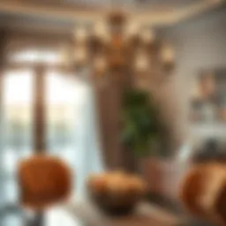 Elegant dining room chandelier creating a warm atmosphere