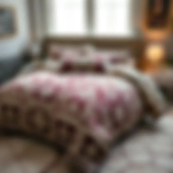 Elegant double duvet cover showcasing intricate patterns