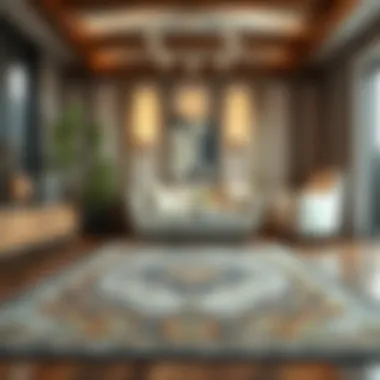 Elegant machine rug runner enhancing interior decor