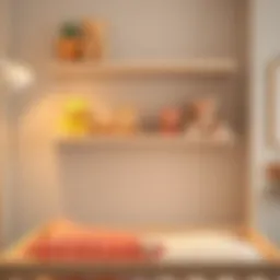 Elegant nursery shelf decoration with stuffed animals