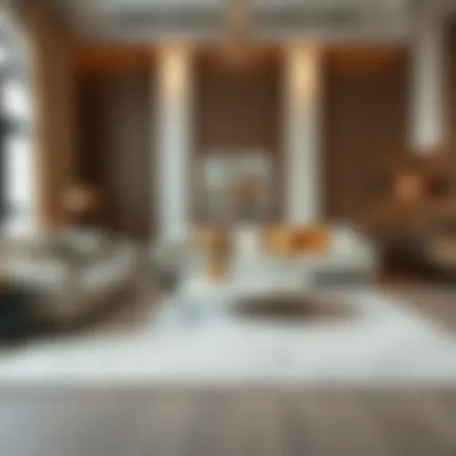 Elegant Rug Selection Elegant rug selection in a stylish living room