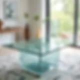 Elegant tempered glass table showcasing modern design