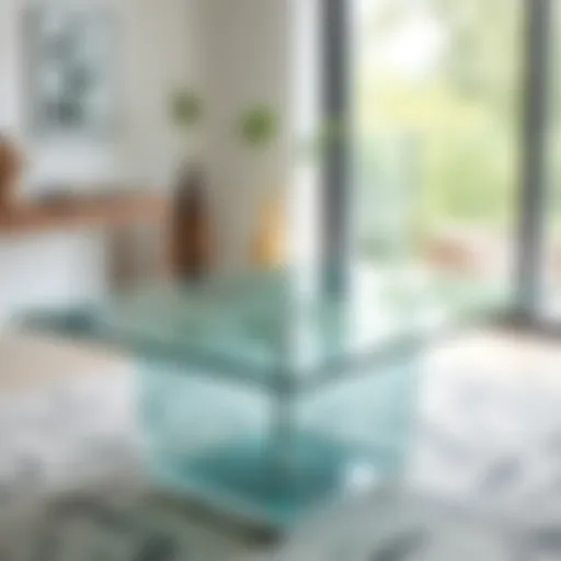 Elegant tempered glass table showcasing modern design
