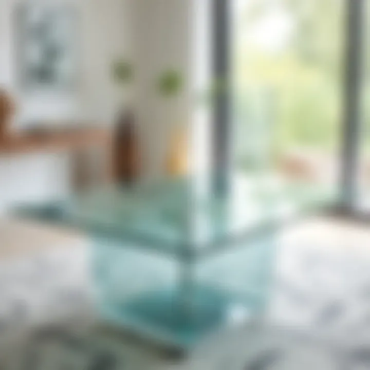Elegant tempered glass table showcasing modern design