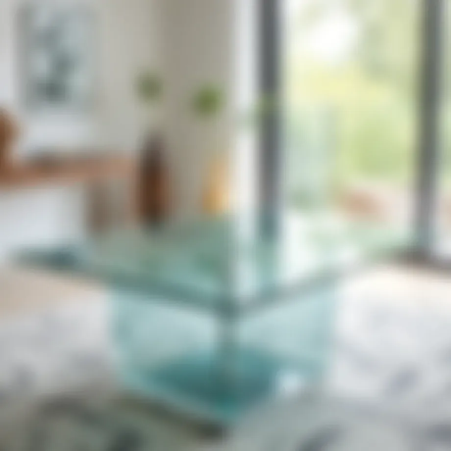 Elegant tempered glass table showcasing modern design