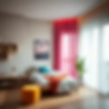 A vibrant color palette for teenage room curtains