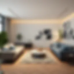 A contemporary living room with minimalist decor