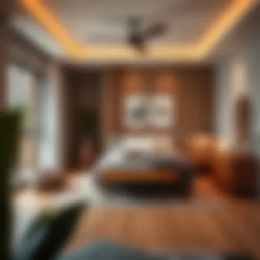 Cozy bedroom design featuring earthy tones