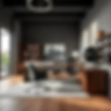 Modern home office showcasing ergonomic furniture