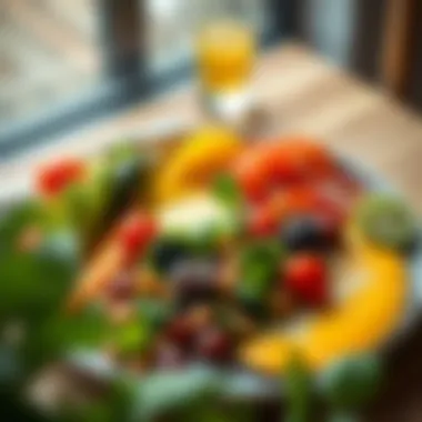 A modern brunch platter featuring healthy ingredients and vibrant colors.