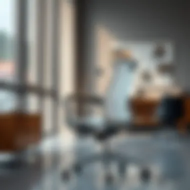 Modern office chair design with mesh back