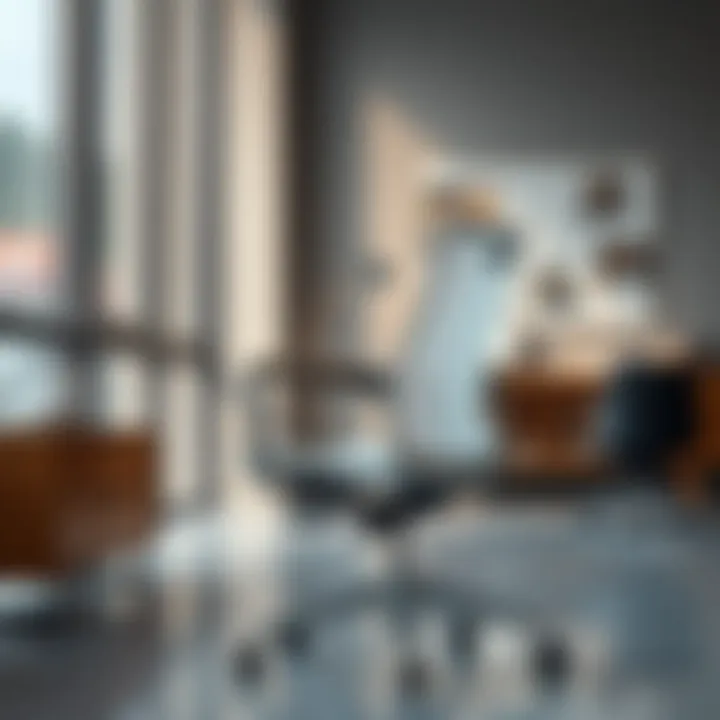 Modern office chair design with mesh back