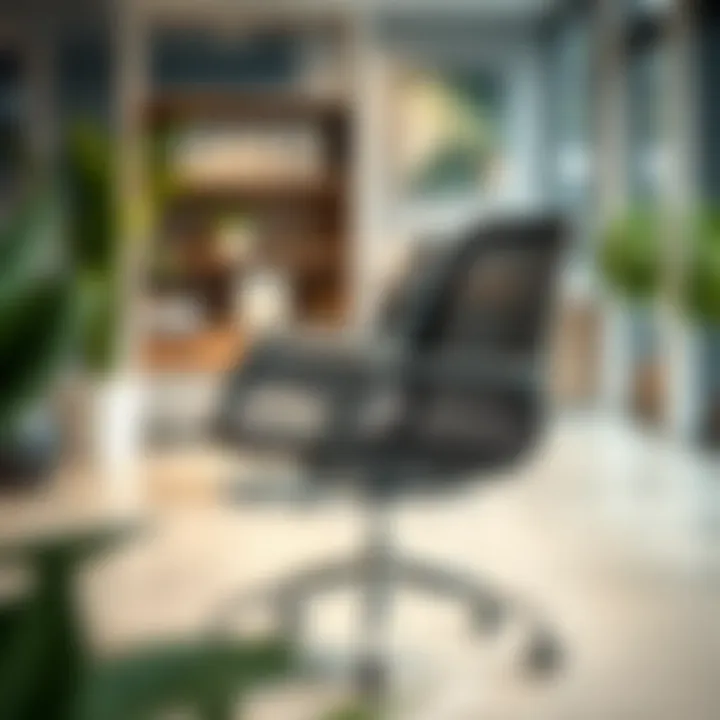 Stylish mesh office chair enhancing office decor