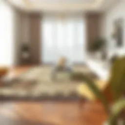 Elegant fringed carpet in a modern living room setting