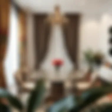 Stylish dining area adorned with Galatasaray curtains